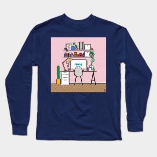 Oh my happy desk Long Sleeve T-Shirt